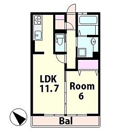 ハンズレジデンス泉 1LDKの間取図画像
