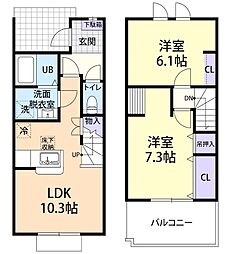 Olive（オリーブ） 2階2LDKの間取り