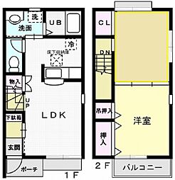 ヴェルドミール港ヶ丘　I 2階2LDKの間取り