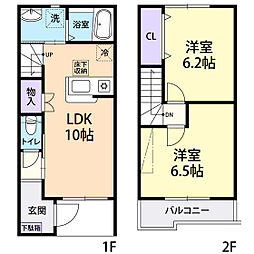 Will　Court（ウィル　コート） 2階2LDKの間取り