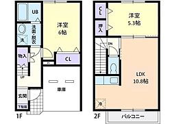 Cerisier（スリジエ）　B 2階2LDKの間取り
