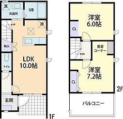 シンフォニア  A 2LDKの間取図画像