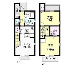 犬猫桜C 2LDKの間取図画像