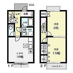 グラシア21 2LDKの間取図画像