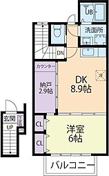 プラムガーデン 1LDKの間取図画像