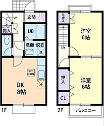 グランシャリイイズミ 2DKの間取図画像
