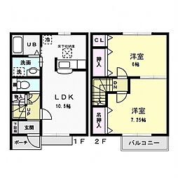 ガーデンハイツ 2LDKの間取図画像