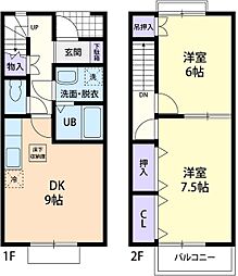 テンダー3 2DKの間取図画像