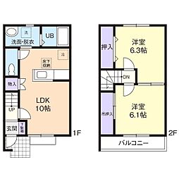 グランドサンシャイン 2LDKの間取図画像