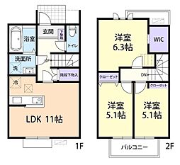 アラクレール (A la clair) 3LDKの間取図画像