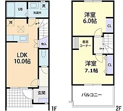カーサミーテA 2LDKの間取図画像