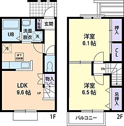フォーリアB 2DKの間取図画像