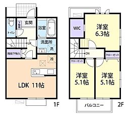 Green Valley (グリーンバレー) 3LDKの間取図画像