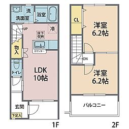 ルピナスB 2LDKの間取図画像