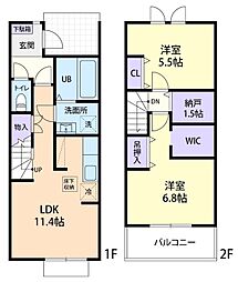 Doux maison 木和田島 A 2LDKの間取図画像