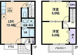 メゾネットFUKASAWAB 2LDKの間取図画像
