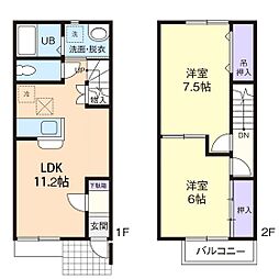 フォーリアA棟 2LDKの間取図画像