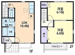 ポルトボヌールB 2LDKの間取図画像
