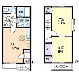 ドミール 2LDKの間取図画像