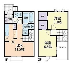 12/1(仮称)秩父市中宮地町テラスハウスA 2LDKの間取図画像