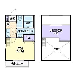 ラフィネ蓮田 1Kの間取図画像