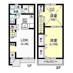 プラネット 2LDKの間取図画像
