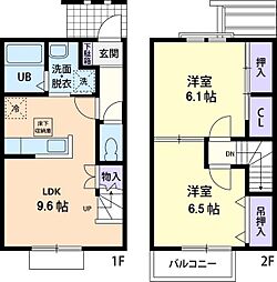 フェリーチェA 2LDKの間取図画像