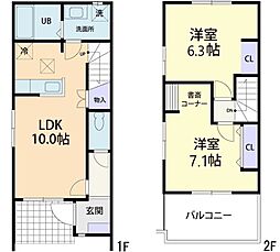 Doux maison 平井町 A 2LDKの間取図画像