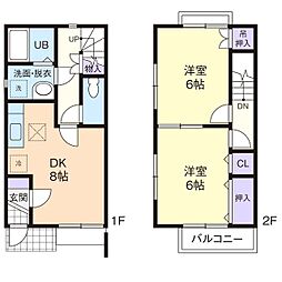 コンフォールサースA 2DKの間取図画像