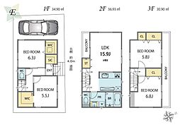 物件画像 豊島区南長崎3丁目　新築戸建　E号棟  6090万円