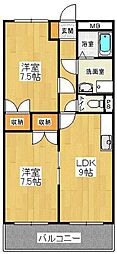 ハイネスコーポ 2LDKの間取図画像