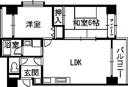 フィクトワール福井302 4階2LDKの間取り