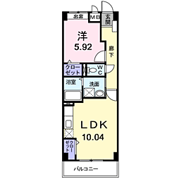 トレフルD 1LDKの間取図画像