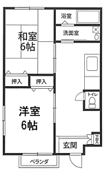 コーポいとう 1階2Kの間取り