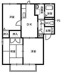 ミレニアムタウン2000 D101 1階3Kの間取り