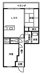 アパガーデンコート蓬莱町 2LDKの間取図画像