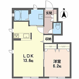 ディアスMJ 1LDKの間取図画像