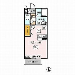 セジュールモナリエ笙 ワンルームの間取図画像