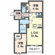 アズール　ソウ 102 ｜ 福井県福井市大宮3丁目1番5号（賃貸マンション2LDK・1階・54.85㎡） その2