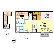 フルール渕町 202 ｜ 福井県福井市渕3丁目2618番（賃貸マンション1LDK・2階・39.75㎡） その2