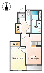 ドルチェA 1階1LDKの間取り