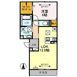 Famille M（ファミーユ　エム） 1階1LDKの間取り