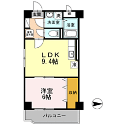 Villa HCSS(ヴィラエイチシーエスエス) 1階1LDKの間取り