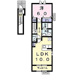 カ−サ・プリムラ 2階1LDKの間取り