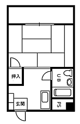 エレガント春山 1Kの間取図画像