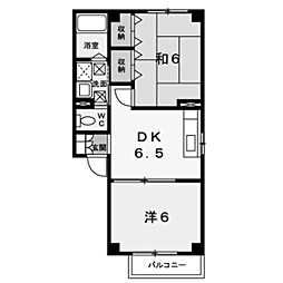 ビーズ・ガーデン　II 102 1階2DKの間取り