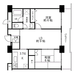 ストークマンション福井 2LDKの間取図画像