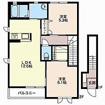 ブランシェ多田 201 ｜ 福井県小浜市多田9-49（賃貸マンション2LDK・2階・60.63㎡） その2