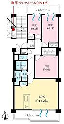 シャルム常盤台 3LDKの間取図画像