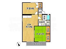 バイオレットハイツB 2LDKの間取図画像